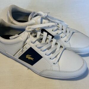 Lacoste Chaymon White Leather Sneakers US 7 NWOT $135 Retail